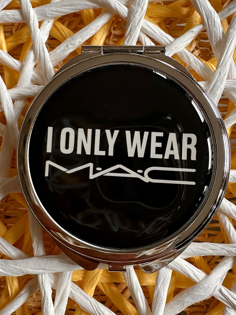 MAC Compact Mirror in Black and Silver with Logo